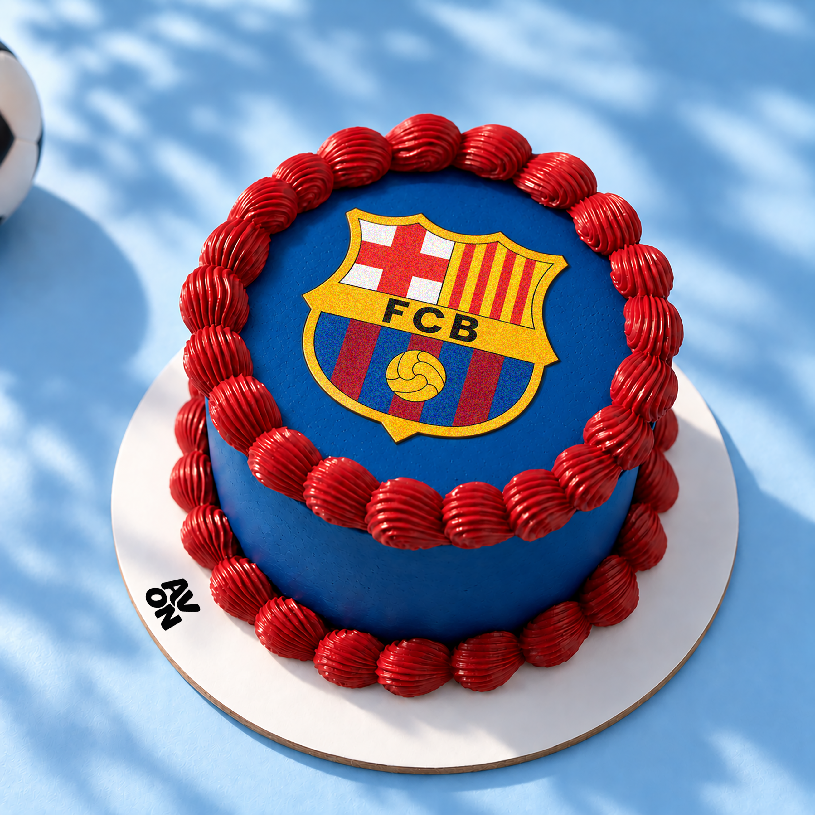 Barcelona cake in blue and red by Avon Cake