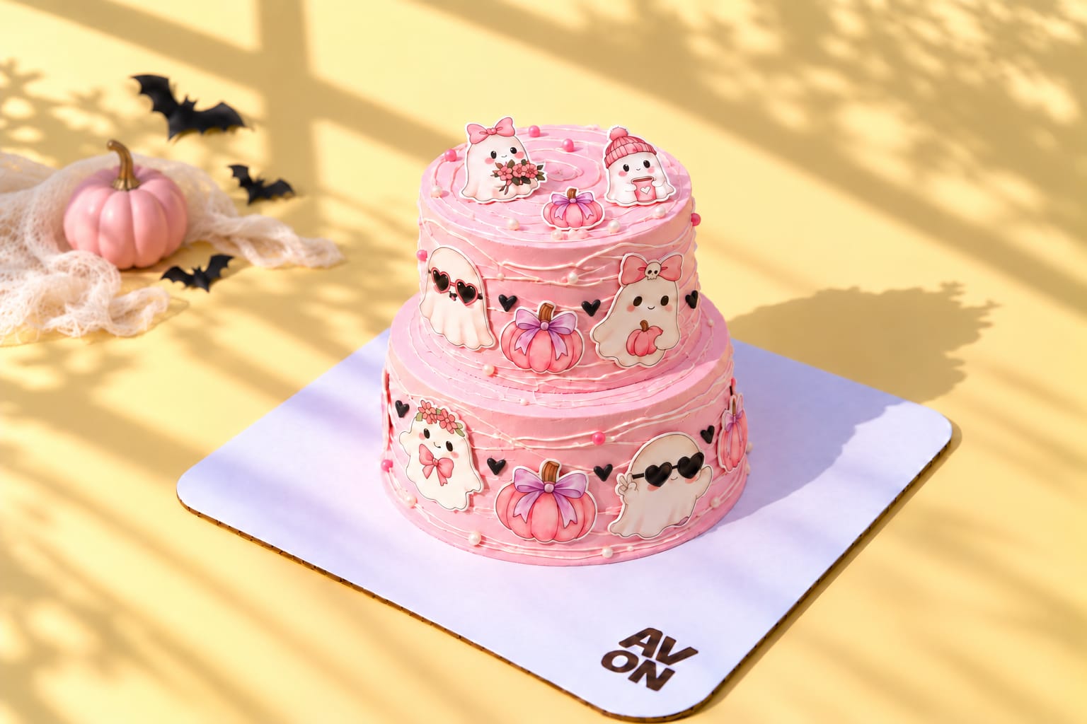 Ghost Layers two-tier cake by Avon Cake