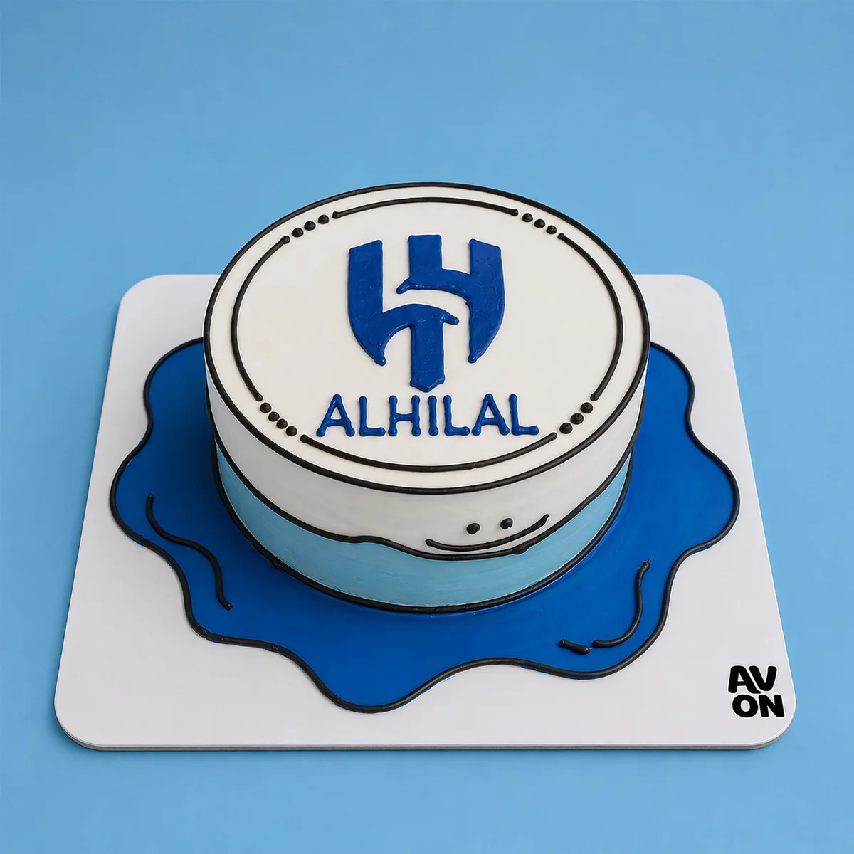 Al Hilal comic-style cake by Avon Cake